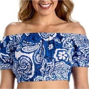 ITEM-DOTTI Crop Top Paisley Swim Cover Up. NWT Small